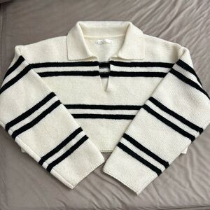 Cropped Oak + Fort striped sweater - size S
